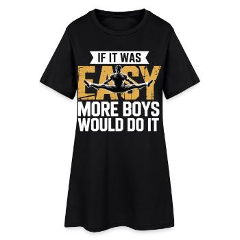 Si c’était facile – Motif du saut de puissance - Robe T-shirt Femme - noir - Devant