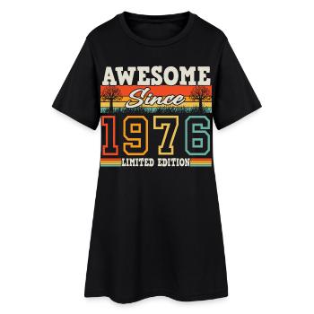 1976 Jahrgang geboren 50. Geburtstag Geschenk - Frauen T-Shirt-Kleid - Schwarz - Vorne