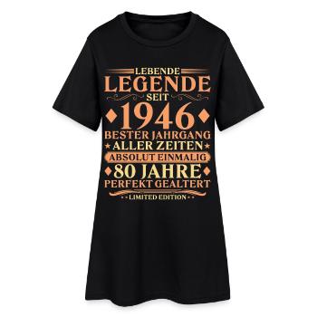 1946 Jahrgang Absolut Einmalig 80. Geburtstag - Frauen T-Shirt-Kleid - Schwarz - Vorne