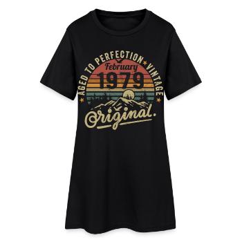 Februar 1979 - Februar 1979 Jahrestag Februar 1979 - Frauen T-Shirt-Kleid - Schwarz - Vorne