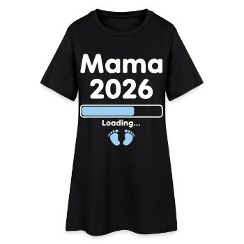 Mama 2026 Loading Schwangerschaft Nachwuchs - Frauen T-Shirt-Kleid - Schwarz - Vorne