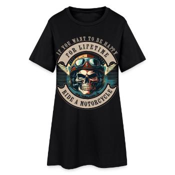 Si vous voulez être heureux - Faites du vélo - Robe T-shirt Femme - noir - Devant