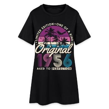 70. Geburtstag 1956 Jahrgang geboren Retro - Frauen T-Shirt-Kleid - Schwarz - Vorne