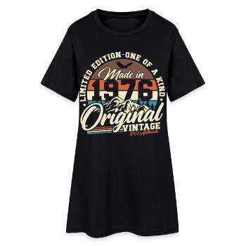 50. Geburtstag Geschenk 1976 Jahrgang Retro - Frauen T-Shirt-Kleid - Schwarz - Vorne
