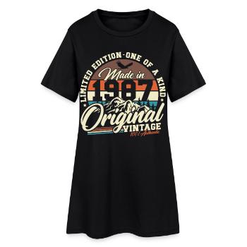 1987 Vintage Birthday Gift Retro - Women’s T-Shirt Dress - black - Front