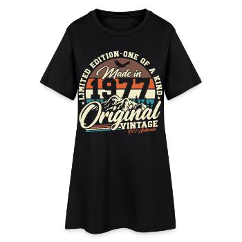 Cadeau d’anniversaire Born Vintage 1977 - Robe T-shirt Femme - noir - Devant