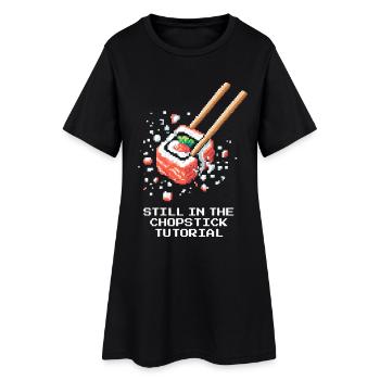Toujours dans le tutoriel des baguettes | Débutants en sushi - Robe T-shirt Femme - noir - Devant