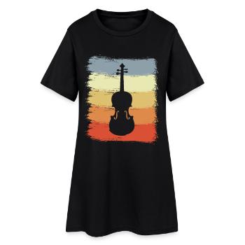 Vintage Violin Sketch - Women’s T-Shirt Dress - black - Front