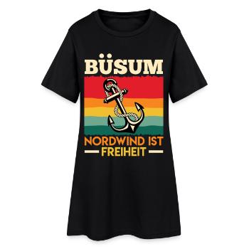 Mer du Nord BÜSUM VENT DU NORD EST LA LIBERTÉ Drôle - Robe T-shirt Femme - noir - Devant