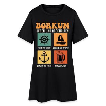 Mer du Nord BORKUM LIVE AND SWITCH Retro Funny - Robe T-shirt Femme - noir - Devant