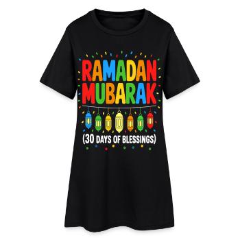 Lanterne de Ramadan Mubarak Heureux Ramadan Mubarak Boys - Robe T-shirt Femme - noir - Devant