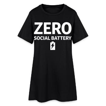 Introverti sans pile sociale - Robe T-shirt Femme - noir - Devant