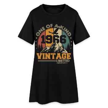 Vintage, 1966, Anniversaire, Vintage, Cadeau rétro - Robe T-shirt Femme - noir - Devant