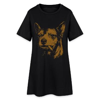 Mème humoristique drôle de chihuahua fumant - Robe T-shirt Femme - noir - Devant