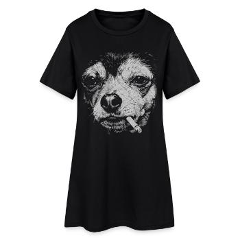 Mème humoristique drôle de chihuahua fumant - Robe T-shirt Femme - noir - Devant