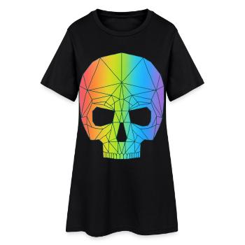 Crâne en couleur - Robe T-shirt Femme - noir - Devant