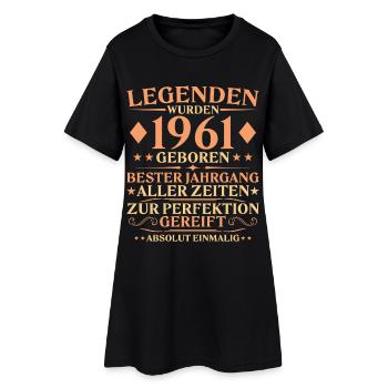 65th Birthday Born in 1961 - Women’s T-Shirt Dress - black - Front