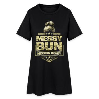 Mission de chignon en désordre Soldat Femme Soldat - Robe T-shirt Femme - noir - Devant