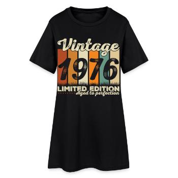 1976 Vintage Rétro Cadeau D’anniversaire - Robe T-shirt Femme - noir - Devant