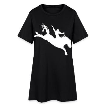 Rodeo Silhouette – Western Riding - Women’s T-Shirt Dress - black - Front