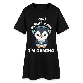 I cant Adult now I'm Gaming funny Gamer Penguin - Frauen T-Shirt-Kleid - Schwarz - Vorne