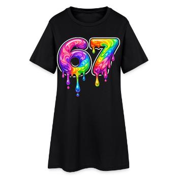 67 Six Meme Seven Alpha Slang - Robe T-shirt Femme - noir - Devant
