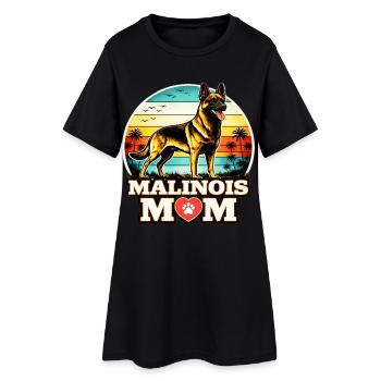 Malinois Mom - Frauen T-Shirt-Kleid - Schwarz - Vorne