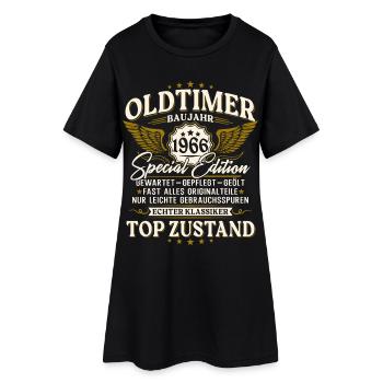 Oldtimer Baujahr 1966 geboren 60. Geburtstag  - Frauen T-Shirt-Kleid - Schwarz - Vorne