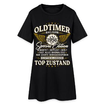 Vintage car 1956 year 70th birthday gift - Women’s T-Shirt Dress - black - Front