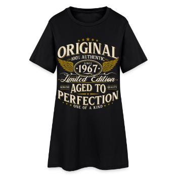 Cadeau d’anniversaire rétro vintage original de 1967 - Robe T-shirt Femme - noir - Devant