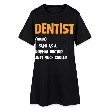 Typographie de l’humour dentaire - Robe T-shirt Femme - noir - Devant