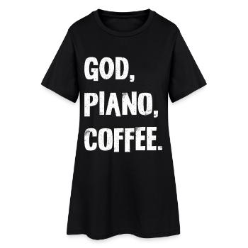 GOD PIANO COFFEE Typographie - Robe T-shirt Femme - noir - Devant