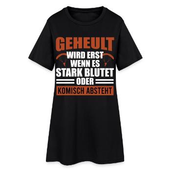 Gleitschirm GEHEULT WIRD ERST WENN ES BLUTET - Frauen T-Shirt-Kleid - Schwarz - Vorne