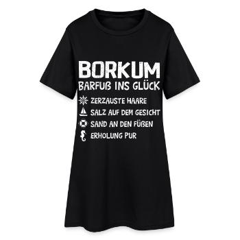 North Sea Holiday BORKUM BAREFOOT INTO HAPPINESS Fun - Women’s T-Shirt Dress - black - Front