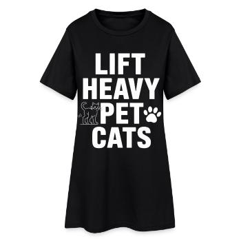 Soulever des chats lourds – Motif puissant du chat - Robe T-shirt Femme - noir - Devant