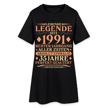 1991 Jahrgang Absolut Einmalig 35. Geburtstag - Frauen T-Shirt-Kleid - Schwarz - Vorne