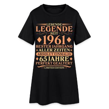 1961 Jahrgang Absolut Einmalig 65. Geburtstag - Frauen T-Shirt-Kleid - Schwarz - Vorne