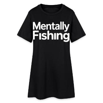 Conception humoristique de pêche mentale - Robe T-shirt Femme - noir - Devant