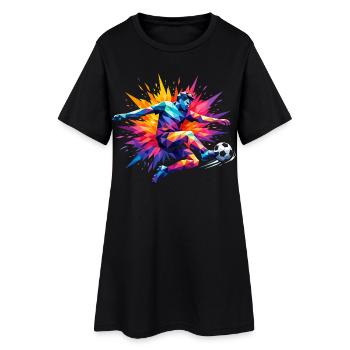 Cadeau Foot Humour Joueur Enfant Drôle - Robe T-shirt Femme - noir - Devant