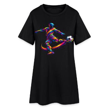 Cadeau Football Joueur Foot Enfant Garçon - Robe T-shirt Femme - noir - Devant