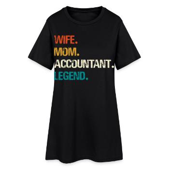 Ehefrau Mutter Buchhalterin Legende - Frauen T-Shirt-Kleid - Schwarz - Vorne