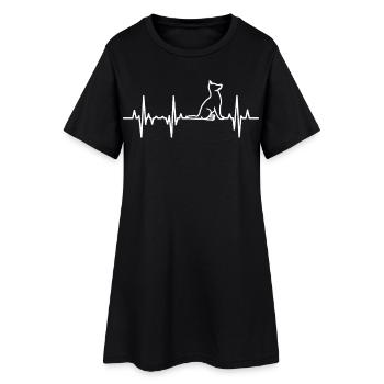 Cardiogramme Dog Lover - Robe T-shirt Femme - noir - Devant