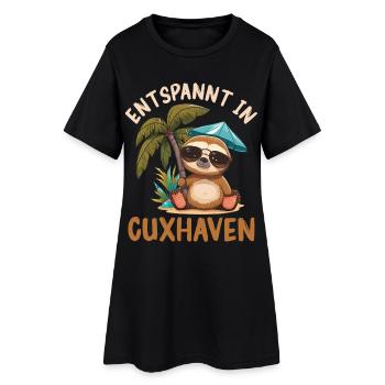 Vacances en mer du Nord DÉTENDUE À CUXHAVEN Drôle - Robe T-shirt Femme - noir - Devant