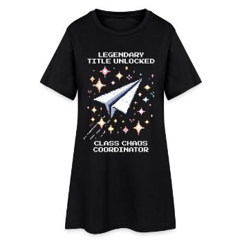 Titre légendaire débloqué | Chaos de classe - Robe T-shirt Femme - noir - Devant