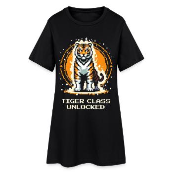 Tiger-Klasse freigeschaltet | Tigerpower - Frauen T-Shirt-Kleid - Schwarz - Vorne