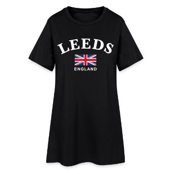Leeds, Angleterre - Robe T-shirt Femme - noir - Devant