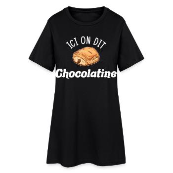 Chocolatine Humour Pain au Chocolat Sud Ouest - Robe T-shirt Femme - noir - Devant