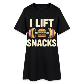 I Lift Snacks Fitness Humor Design - Women’s T-Shirt Dress - black - Front