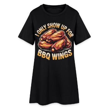 Ailes de poulet : humour drôle de nourriture - Robe T-shirt Femme - noir - Devant