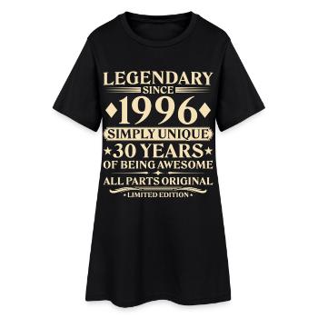 1996 Vintage Born Unique 30th Birthday - Women’s T-Shirt Dress - black - Front